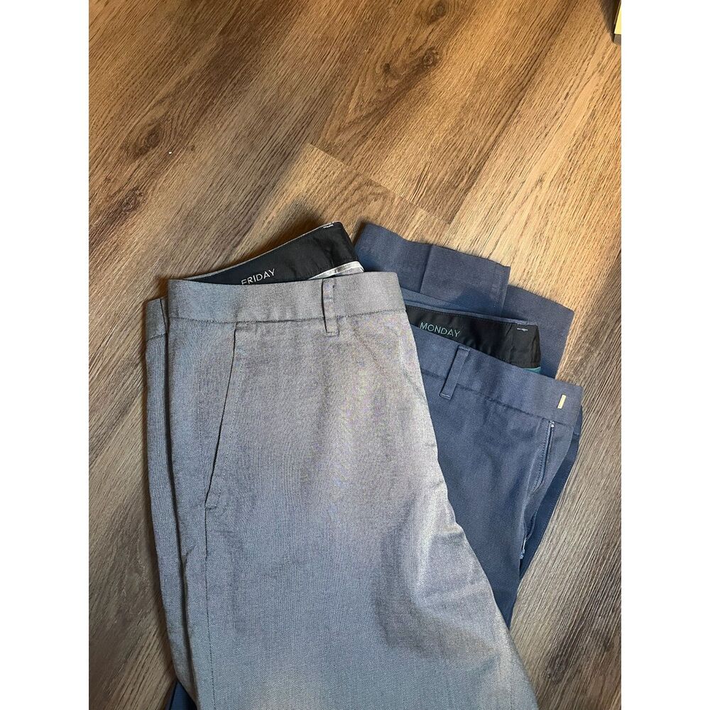 Bundle 2 Bonobos Mens Weekday Warrior Pants 35x32 35x30 Grey Blue